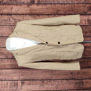 Goodfellow & Co Mens Linen Blend Chevron Tweed Tan Heather Blazer